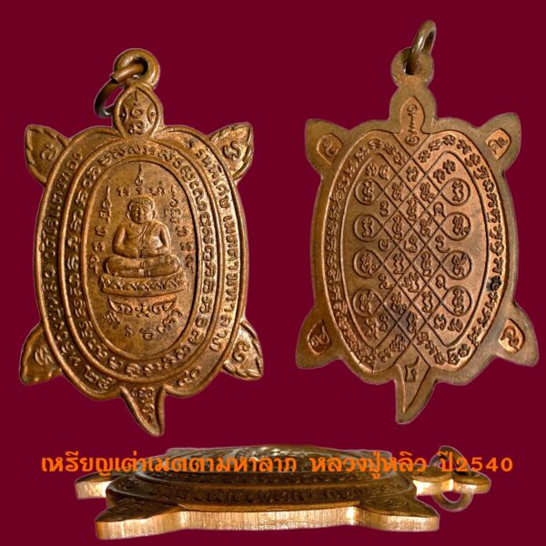 เหรียญเต่าเมตตามหาลาภ  หลวงปู่หลิว วัดไร่แตงทอง ปี 2540