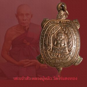 เหรียญเต่าเรือนรุ่นเจ้าสัว บล็อก’จ’ขีด หลวงปู่หลิว วัดไร่แตงทอง ปี 2538